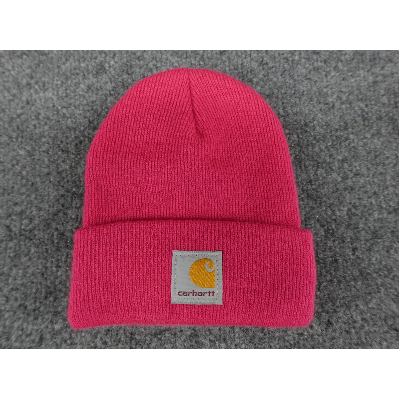 Carhartt Watch Beanie Toddler One Size Pink Acrylic Rib Knit Hat Logo Patch